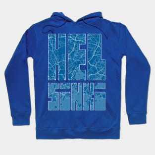 Helsinki, Finland City Map Typography - Blueprint Hoodie